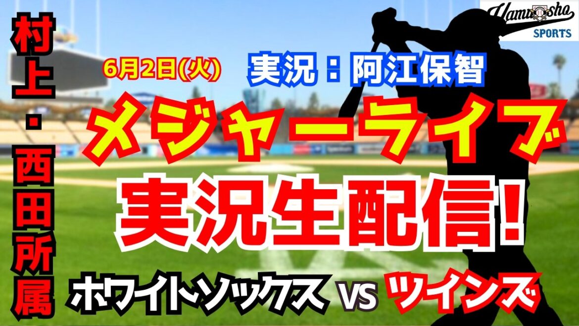 【村上・西田所属】ホワイトソックス対ツインズ  6/2【野球ラジオ調実況】